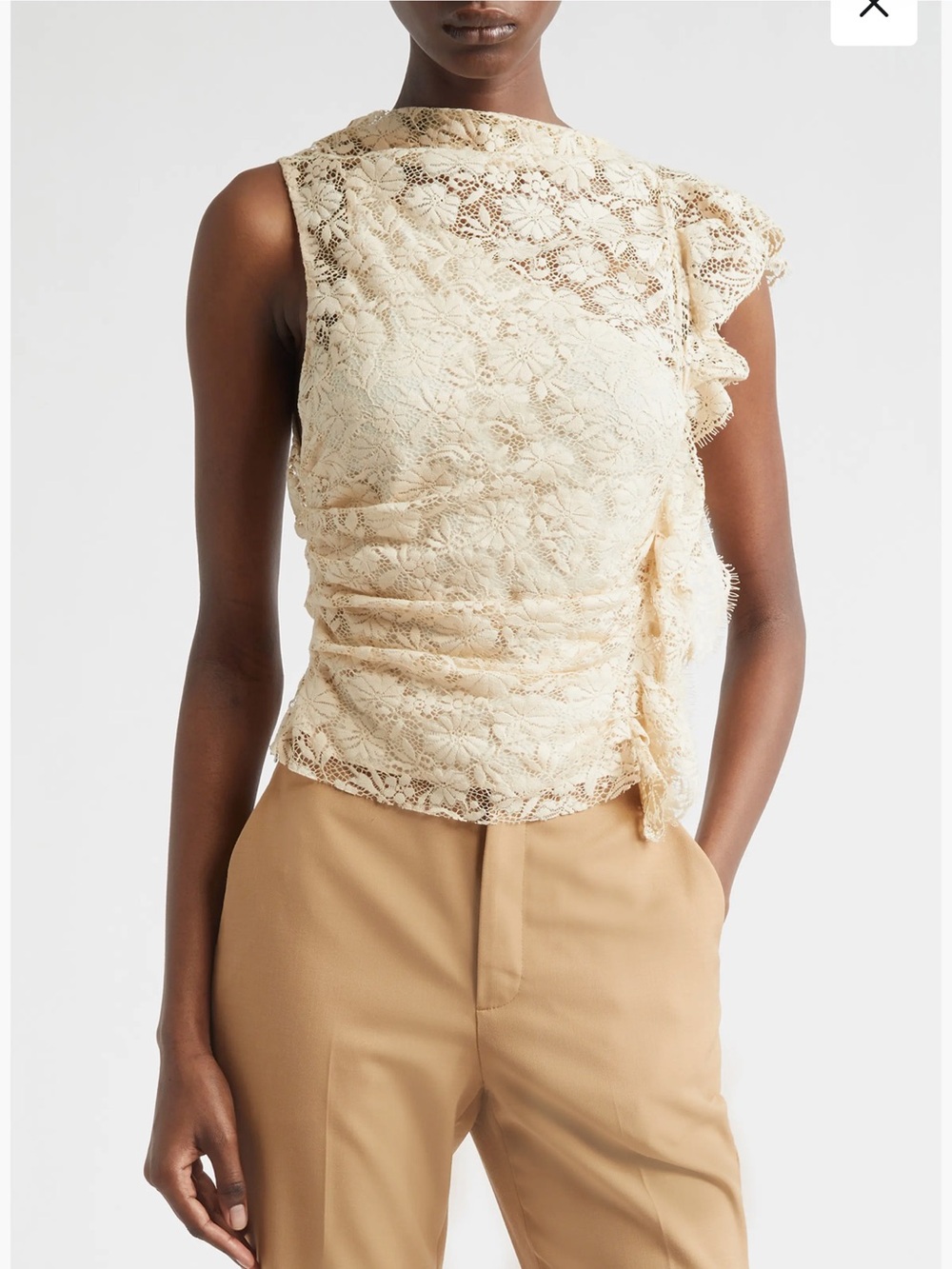 New ALC Astrid Lace Ruffle Top Crèma Dolce Size 4